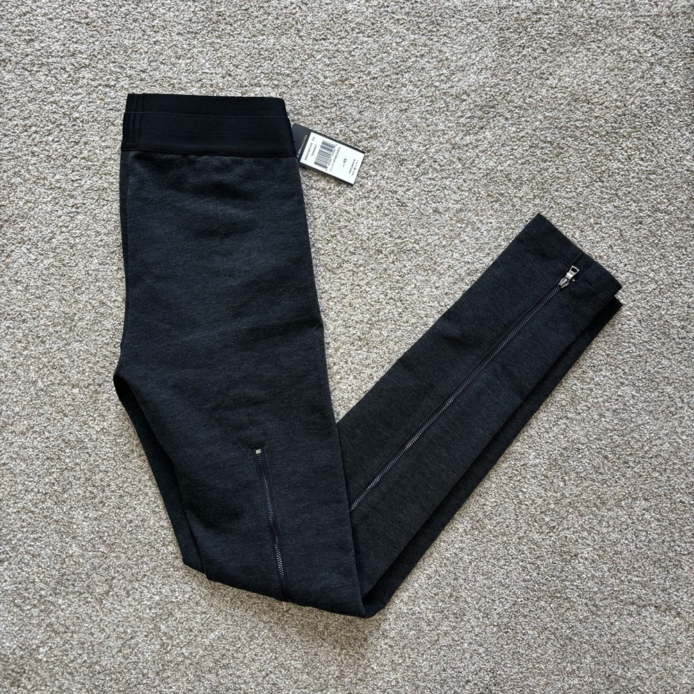 BCBGMAXAZRIA heather charcoal Kimana zip leggings xs